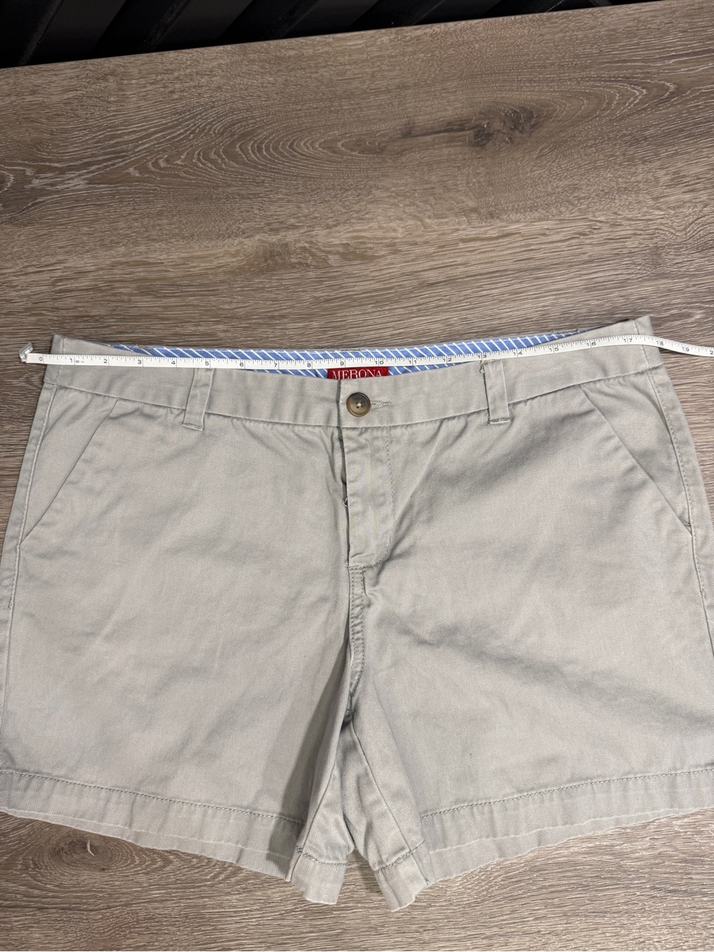 Merona Womens Light Gray Flat Front Cotton Chino Shorts Size 12 - Picture 4 of 8
